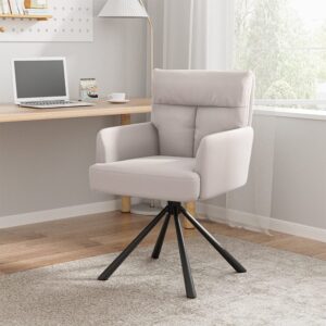 Modern Upholstered Swivel Armchair with Black Legs