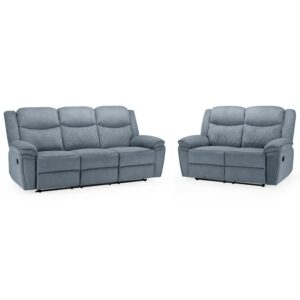 Myrtle Fabric Recliner 3+2 Seater Sofa Set In Grey