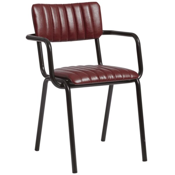 Toulouse Faux Leather Stacking Armchair In Vintage Red