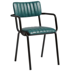 Toulouse Faux Leather Stacking Armchair In Vintage Teal