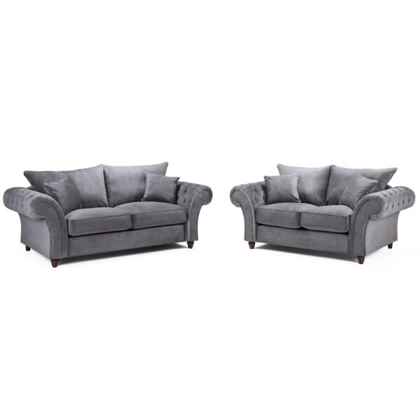 Winnsboro Fabric 3+2 Seater Sofa Set In Grey