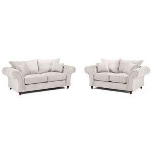 Winnsboro Fabric 3+2 Seater Sofa Set In Stone
