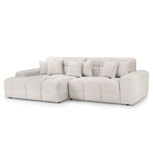 Jackson Fabric Left Hand Corner Sofa In Beige
