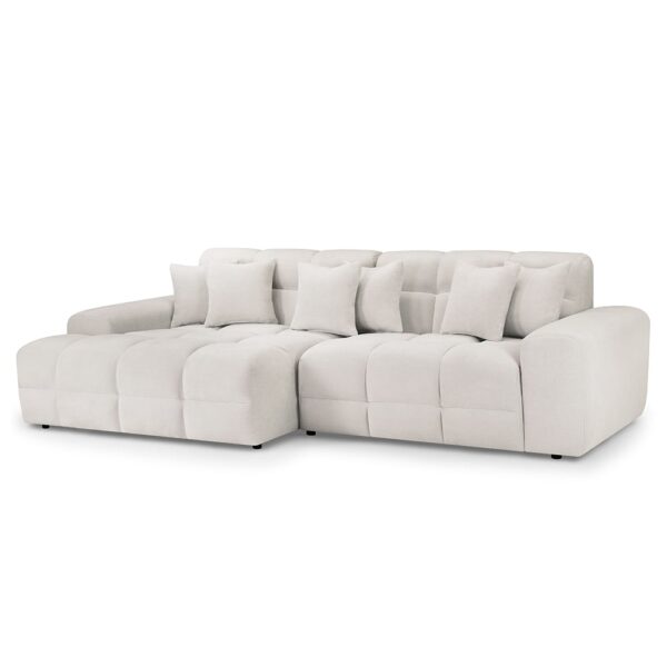 Jackson Fabric Left Hand Corner Sofa In Beige
