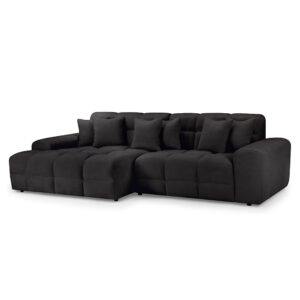 Jackson Fabric Left Hand Corner Sofa In Black