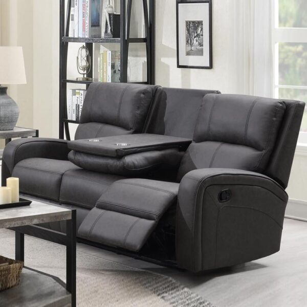 Seoul Fabric Recliner 3 Seater Sofa In Grey