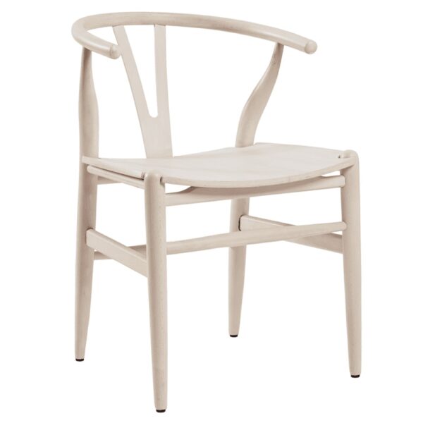 Winona Solid Beech Wood Armchair In Whitewash