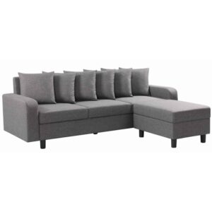 Cornelius Fabric Corner Sofa In Grey