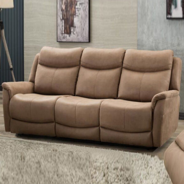 Arizones Fabric 3 Seater Sofa In Caramel