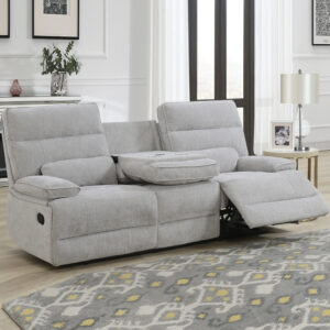 Encino Fabric Recliner 3 Seater Sofa In Grey