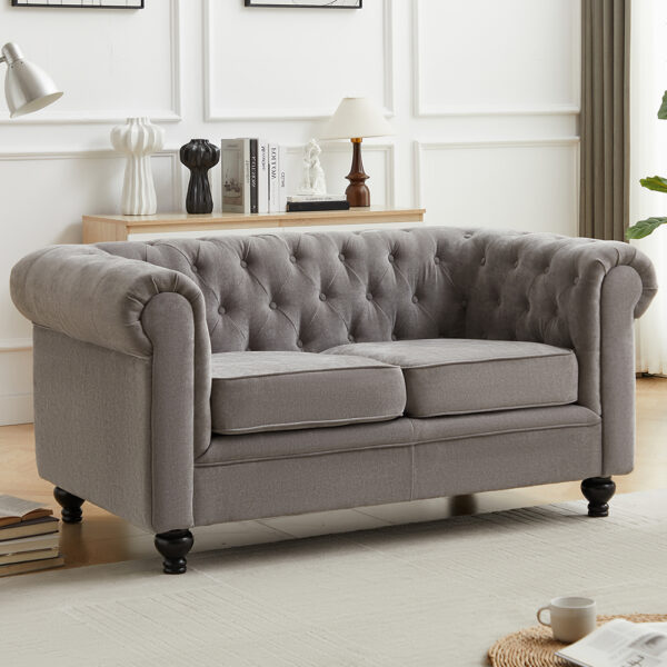 Hertford Fabric 2 Seater Sofa In Grey