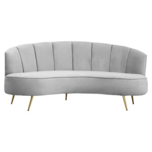 Hockley Velvet 3 Seater Sofa In Grey