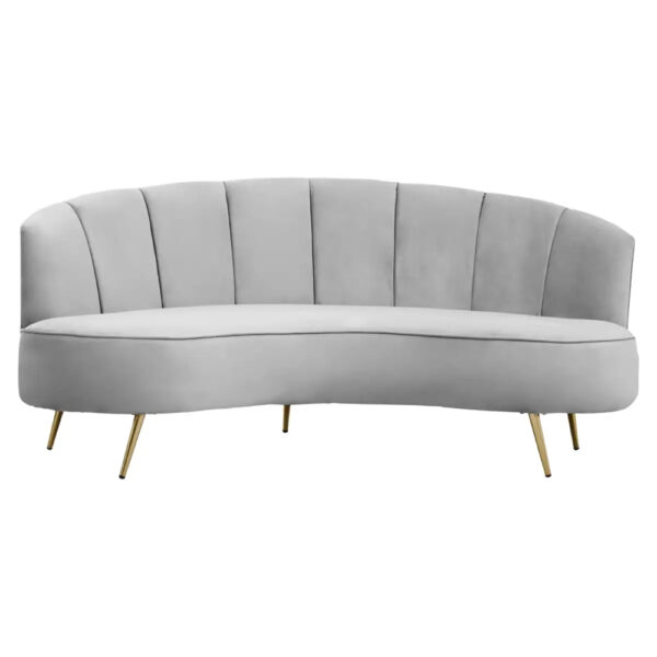 Hockley Velvet 3 Seater Sofa In Grey
