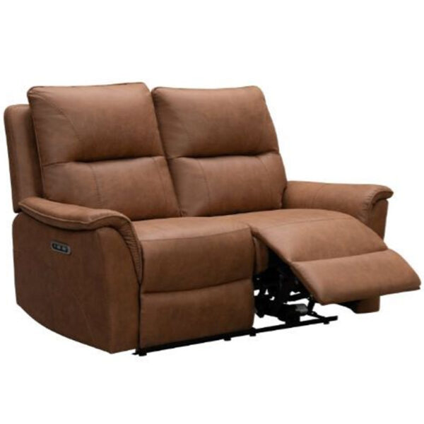 Keller Fabric Electric Recliner 2 Seater Sofa In Tan