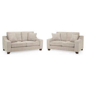 Nepean Fabric 3+2 Seater Sofa Set In Stone