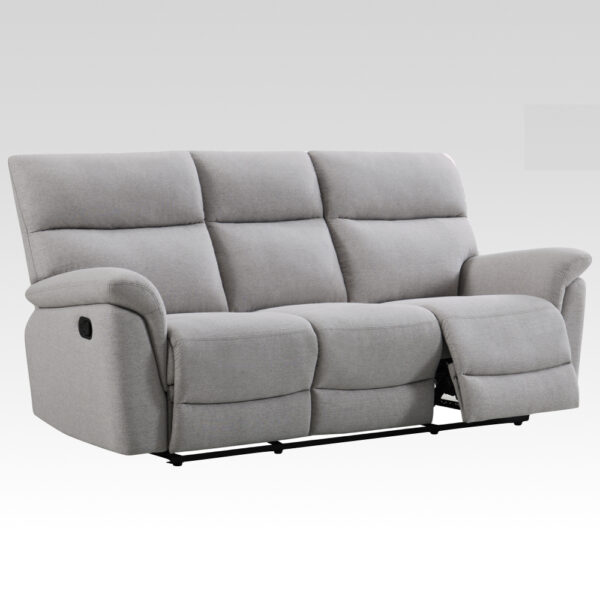 Payson Fabric Recliner 3 Seater Sofa In Ash