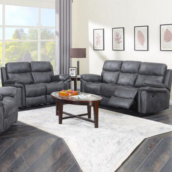 Rasalas Fabric Recliner 3+2 Seater Sofa Set In Grey