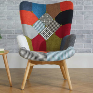 Salona Fabric Lounge Armchair In Multicolored