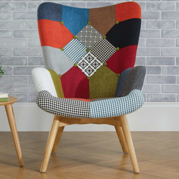 Salona Fabric Lounge Armchair In Multicolored