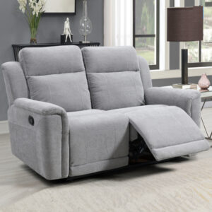 Sheridan Fabric Recliner 2 Seater Sofa In Light Grey