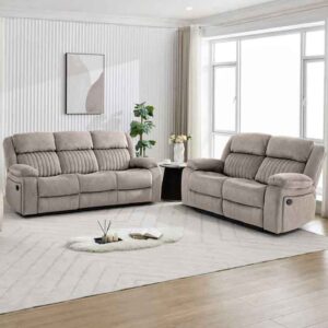 Martinez Fabric Recliner 3+2 Seater Sofa Set - Taupe