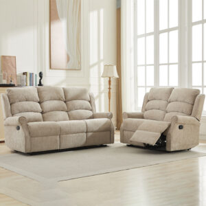 Rosenberg Fabric Recliner 3+2 Seater Sofa Set - Rabbit