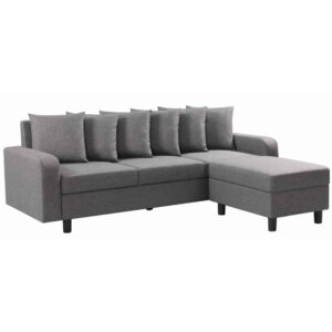 Cornelius Fabric Corner Sofa In Grey